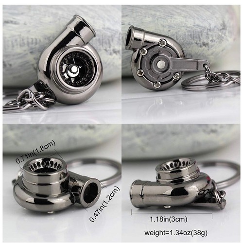 TURBO KEYCHAIN NEO KEYRING RAINBOW METAL TURBOCHARGER SPINNING TURBO KEYRING - Picture 4 of 12