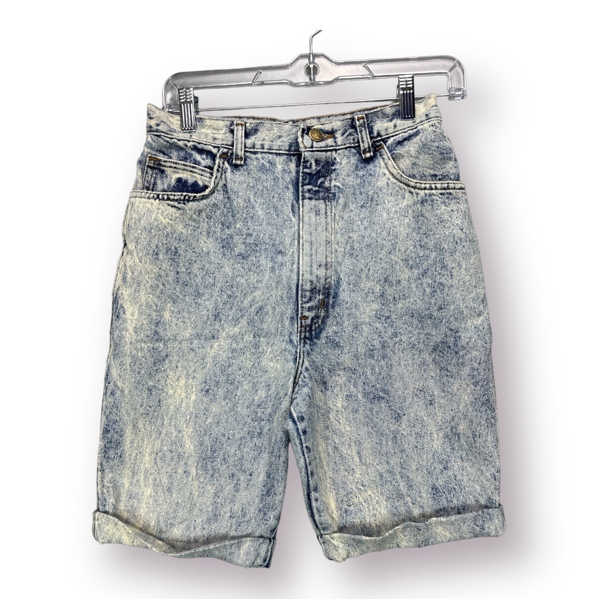 【BAON】Ariku Cat Washing Damage Bermuda Denim Pants VTG 90s 80s Acid Wash Denim Bermuda Jean Shorts Womens 9/10