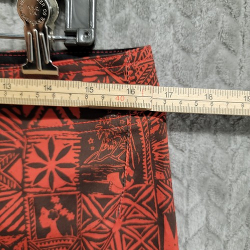 Hinano Tahiti Board Shorts Uomo 31 Rosso Costume da Bagno Stampa Allover Surf Tribal - Foto 4 di 12