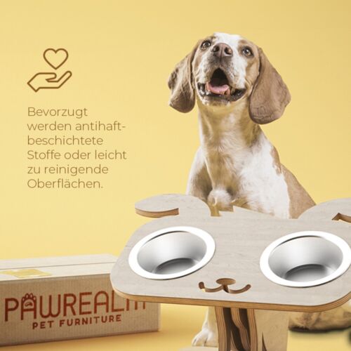 Tazón para perros elevado de madera - Tazón doble de acero inoxidable para perros medianos - Imagen 5 de 7