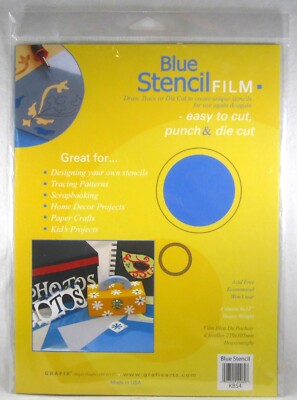 4 PACK SEALED GRAFIX KBS4 STENCIL FILM BLUE .007 Heavyweight 9'' x 12'' Acid Free