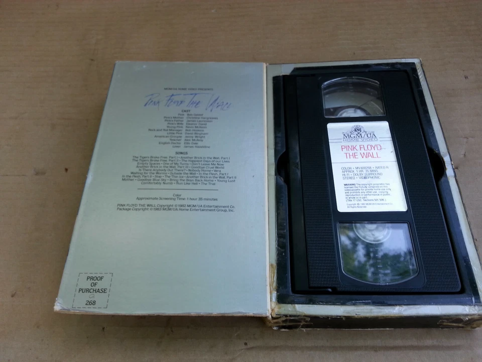 Pink Floyd - The Wall - VHS - Big Box - Tape MGM/UA MV400268 Roger Waters Foto 2 de 3