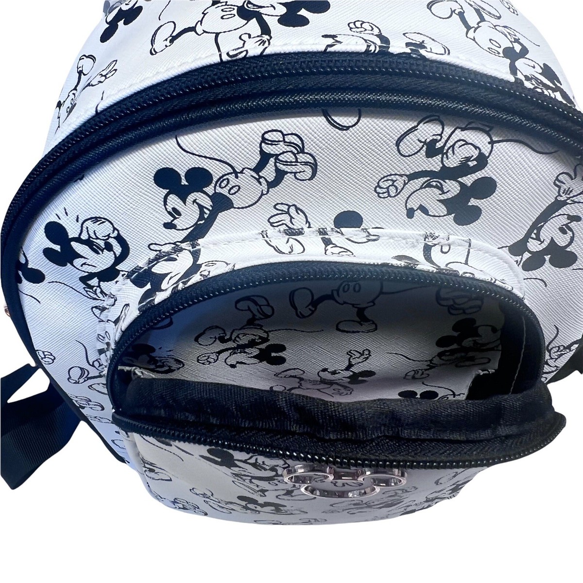 Disney Black and White Mickey Mouse Black SM Faux Leather 