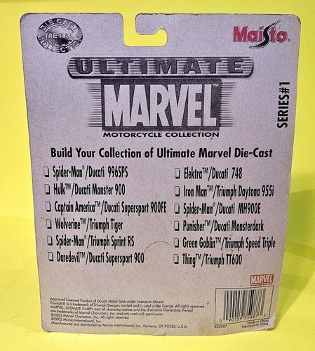 HULK Maisto Ultimate Marvel Motorcycle Collection THING, ELEKTRA Ducati BIKE LOT - Picture 3 of 8