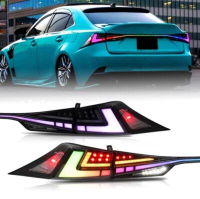 Clear RGB LED Tail Lights For Lexus IS250 300h 350F 2014-2020 Start UP Animation