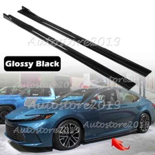 For Toyota for Camry 2025 Gloss Black Side Skirt Splitter Spoiler Extension Lip