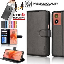 For Motorola Moto G04 / E14 Flip Leather Card Wallet RFID Blocking Stand Case