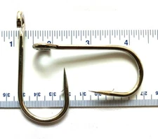 50  6X strength GT 9171 Nickel Plated Open Eye Siwash Fishing Hooks size 9/0