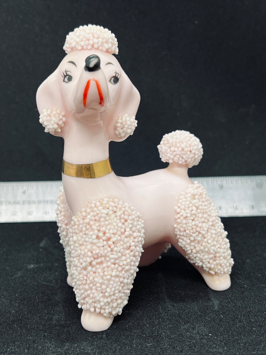 Vintage Snooty Porcelain Pink Spaghetti Poodle Dog*~ Marked 263N