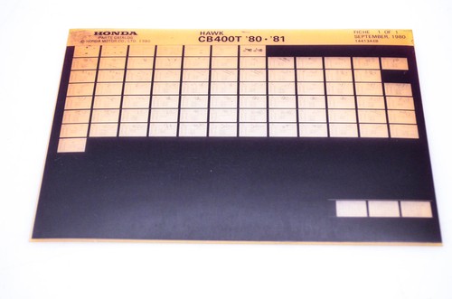 OEM Honda CB 400T 1980/September '80 - '81 Hawk Parts Catalog Microfiche