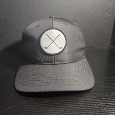Signatures Crossed Golf Clubs Baseball Cap Hat snapback Black Embroidered Logo