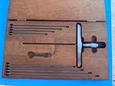 STARRETT 445DZ-9RL DEPTH MICROMETER: 0-9″ (6″ BASE) - Ratcheting with Case
