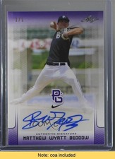 2017 Leaf Perfect Game National Showcase 1/1 Matthew Wyatt Beddow Auto x3x