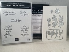 LABEL ME GRATEFUL Stamp Set  Dies Stampin Up Thank You Grateful Heart 2605