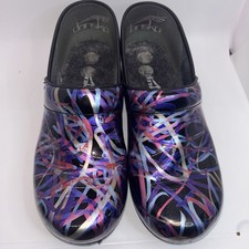 5219 Dansko Womens XP 2.0 Ribbon Patent Leather Clog Size 41 EU 10.5-11 US Read