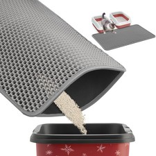 35" x 30" Cat Litter Mat - Ultra-Large Litter Box Mat with Double Layers, Uri...