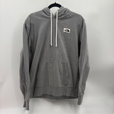 The North Face Mens Gray Pullover Hoodie Sweatshirt Large Patch