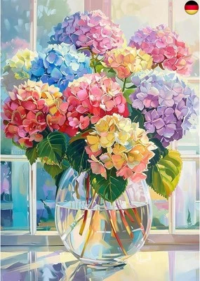 MEIYUDA Diamond Painting Erwachsene Diamant Bilder Blumen, 5D DIY Diamant