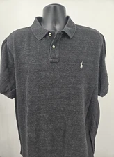 Ralph Lauren Polo Shirt Adult 2XL Black Charcoal Short Sleeve Golf Golfer Men