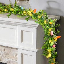 6FT Easter Garland - Artificial Spring Vine with Eggs, 6FT, Green