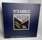 Scrabble Deluxe Vintage Edition w/ Rotating Wooden Game Board Turntable Unused