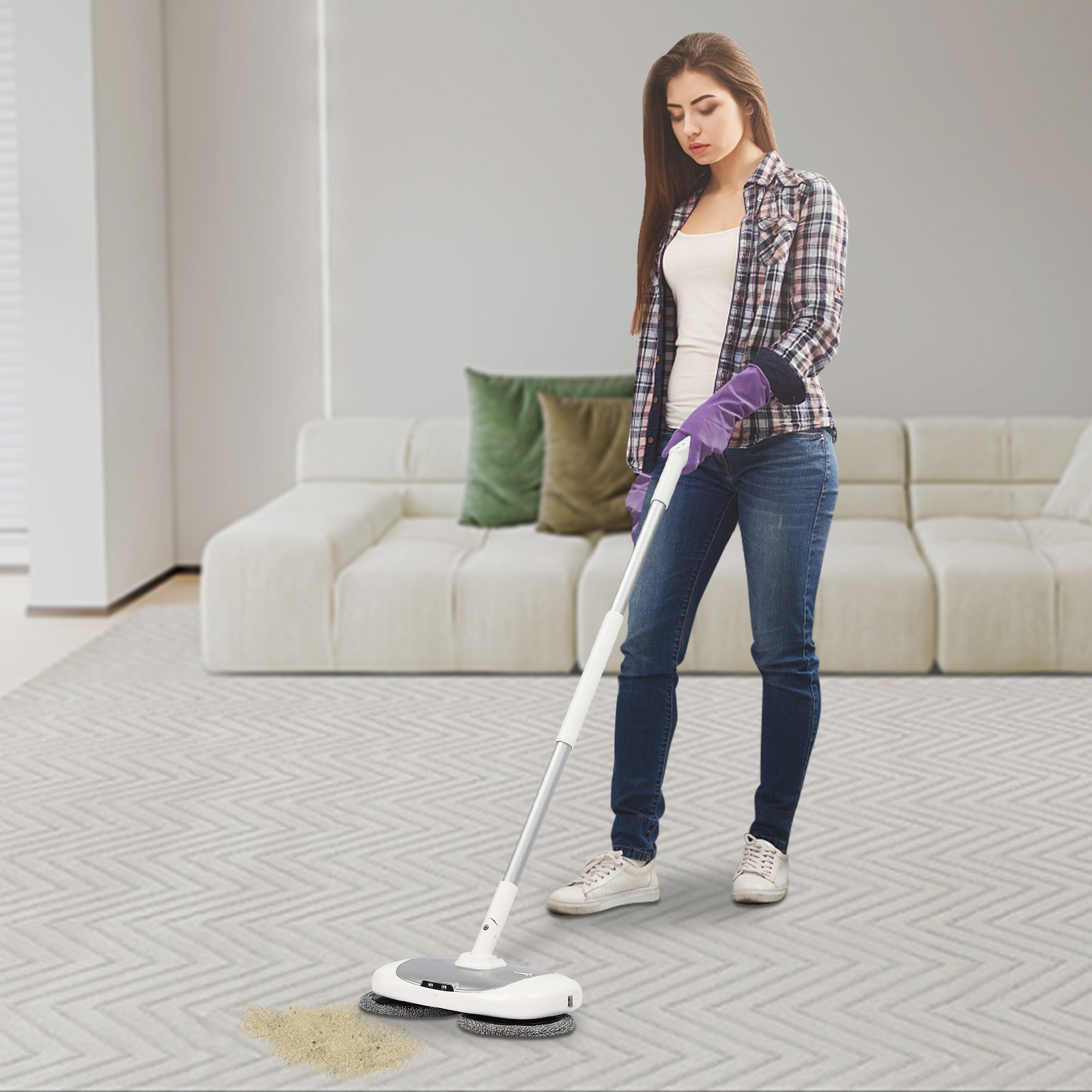 Cordless Electric Mop Spin Mops for Floor Cleaning Dual Spinning Scrubber