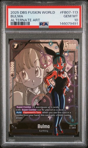 2025 DRAGON BALL SUPER CARD GAME FUSION WORLD WISH FOR SHENRON BULMA PSA 10