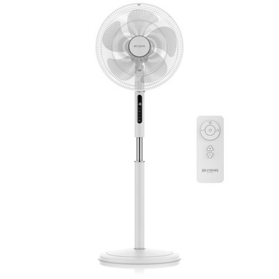 Brandson Standventilator DC-Motor 12 Geschwindigkeitsstufen LED-Display Weiß