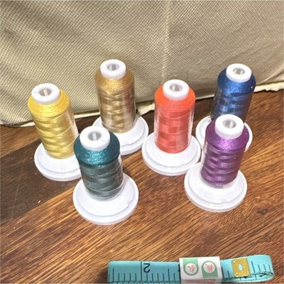 Lot of 6 Polyester General Sewing Thread Spools for Sewing Machine, 6 Colors