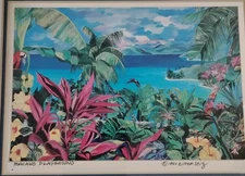 Macaw's Playground-Signed Print-Eileen Seitz-1990-Matted & Framed-10-1/2"x12"