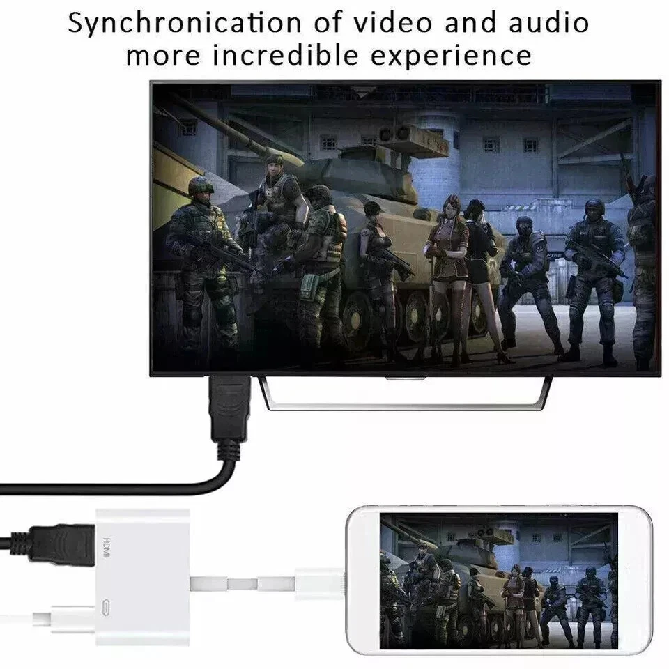 For 8 PIN TO TO HDMI DIGITAL AV TV ADAPTER CABLE FOR IPAD IPHONE UK SELLER - Image 4 of 4