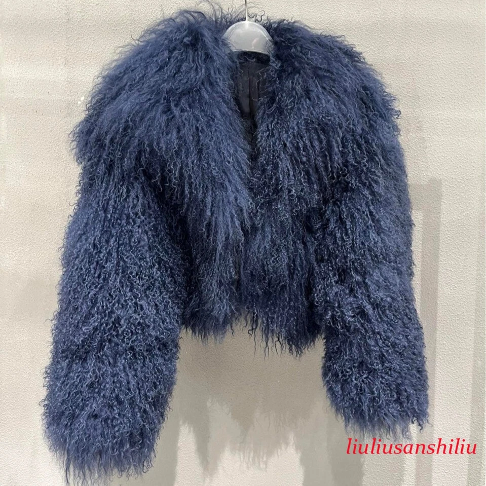 Women's Real Mongolian Fur Tibet Sheep Fur Short Coat Lapel Warm Jacket Outwear
Opens in a new windo