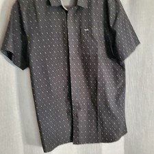 Volcom Men  s Size XL Modern Fit Dark Gray Short Sleeve Button Up