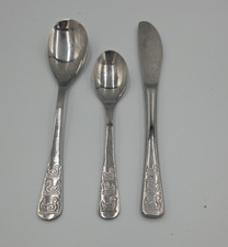 Tesoma Inox 3 PC Childrens Flatware Set With Ducks 2 spoons, 1 knife.