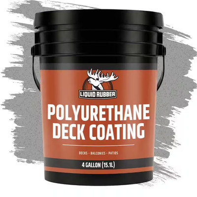 Polyurethane Deck Coating 4 Gal. 10X Stronger than Paint - Sealant for Pool Deck