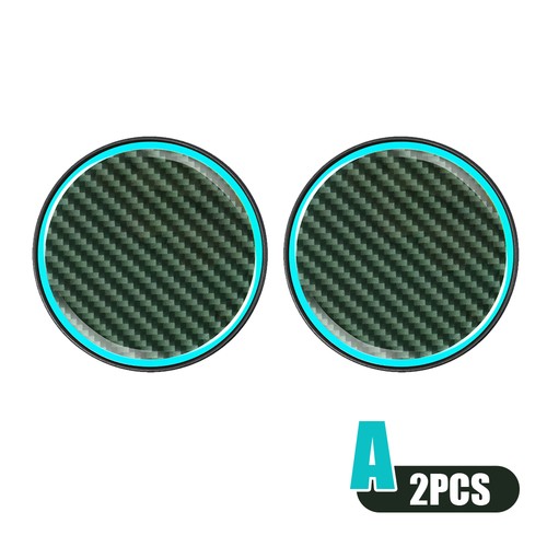 2x Luminous Carbon Fibre Car Interior Cup Holder Light Mat Pads Drink Coaster - Picture 3 of 8