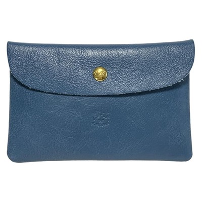 Auth IL BISONTE - Navy Leather Accessory Case