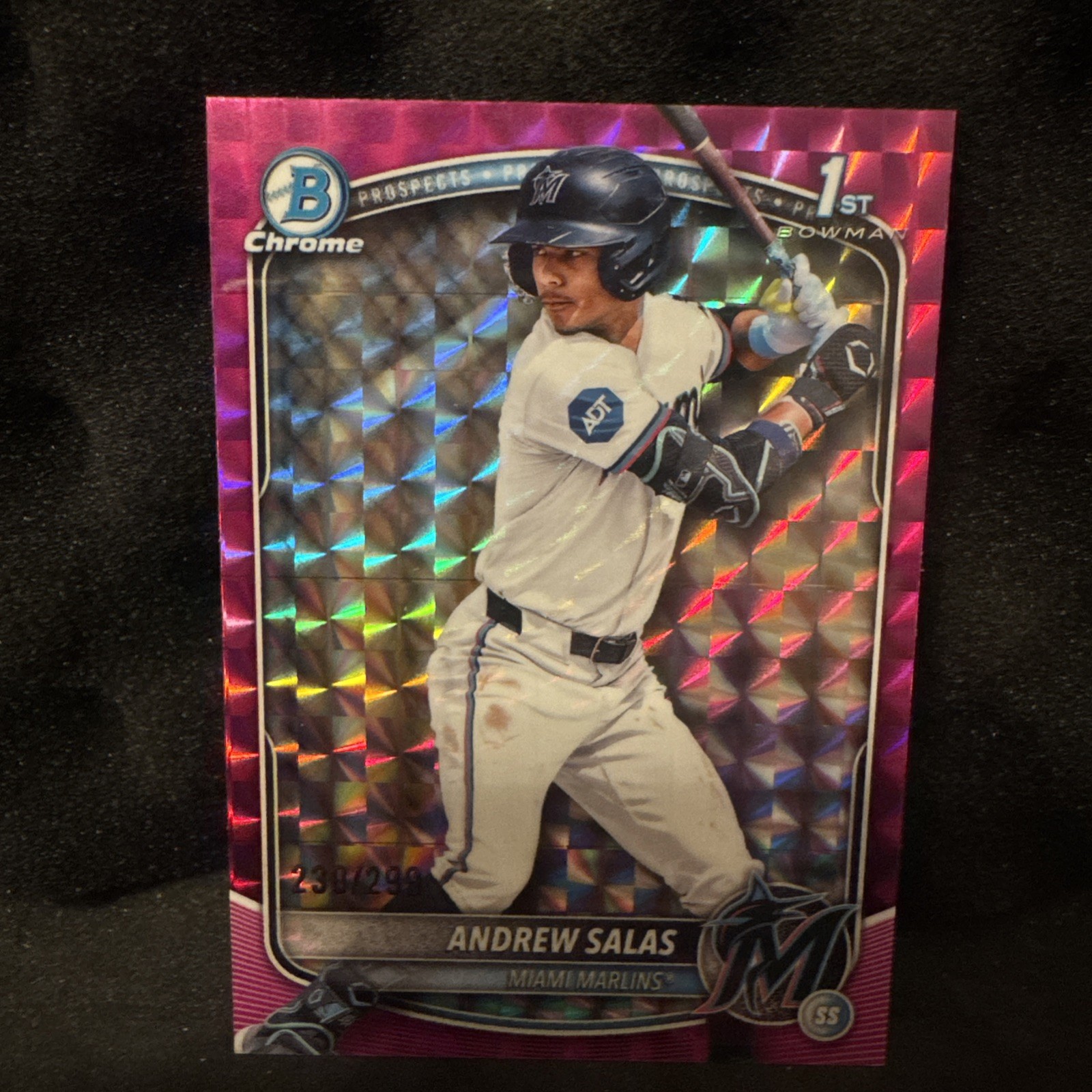 2025 Bowman Chrome Andrew Salas Fuchsia Geometric Refractor 1st Prospect 230/299