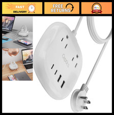 Compact Travel USB Power Strip with Surge Protection, Dual USB USB-C Ports, 5f