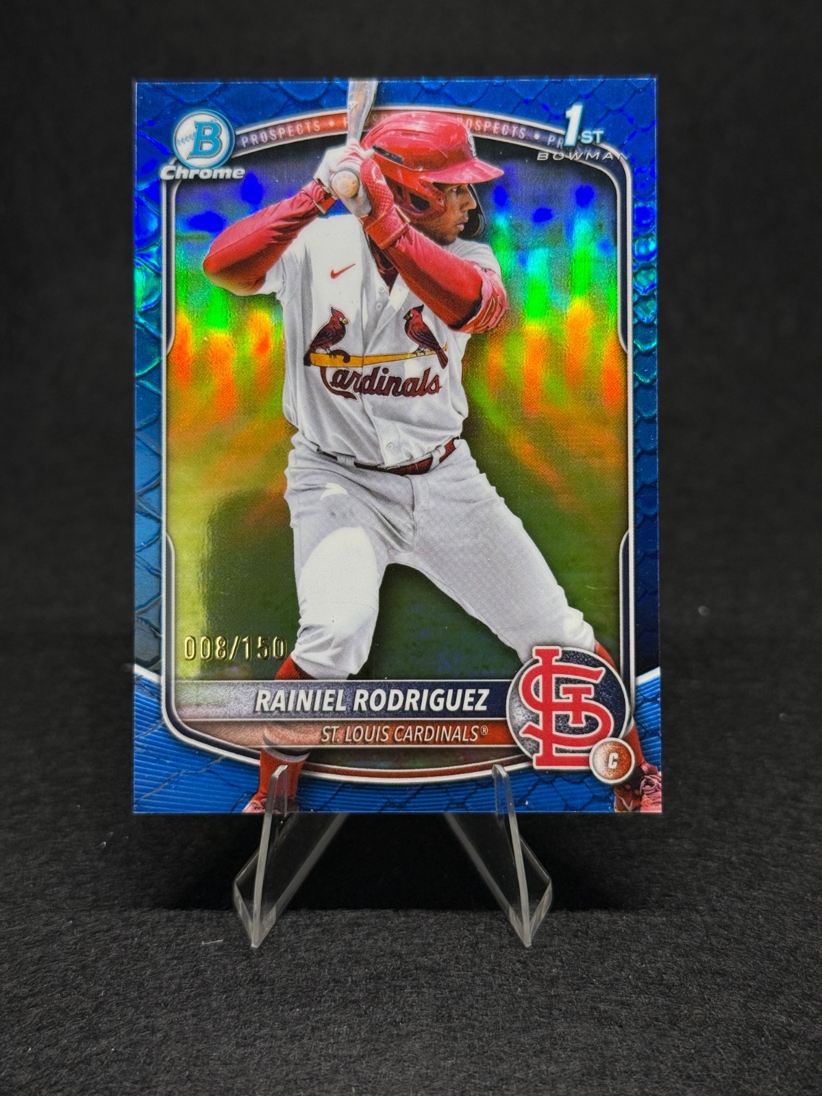 2025 Bowman Chrome - Rainiel Rodriguez 1st Bowman Blue Reptilian /150 Cardinals