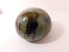 Signed C. Walters 84' Blue HEARTS & Yellowish/Brown Vines Art Glass Paperweight — photo 3