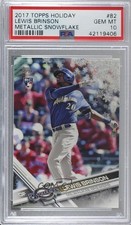 2017 Holiday Wal-Mart Exclusive Metallic Snowflake Lewis Brinson PSA 10 g6p