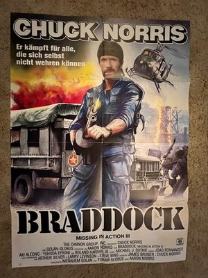 Missing in Action III 1988 German Movie Poster 23.5x33 Chuck Norris