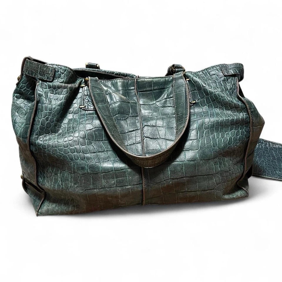 Dark Green Alligator Crocodile Leather Tote Bag by Kooba Travel Bag - Image 2 of 4