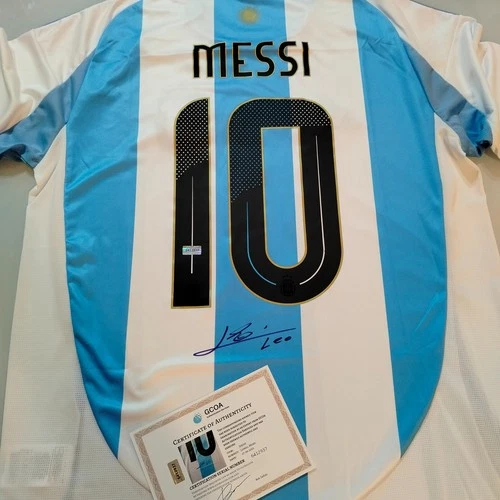 Lionel Messi Signed Argentina Soccer Jersey Leo Autographed With COA
