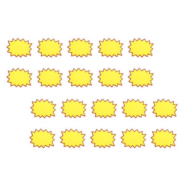 "200 StüCk 3,5\"X2,8\" Starburst-Schilder Einzelhandel Burst Etiketten Papier, Gelb"-image