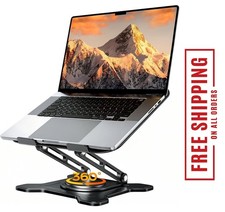 Adjustable Laptop Stand for Desk, 360  Rotating Base Ergonomic Computer Stand,