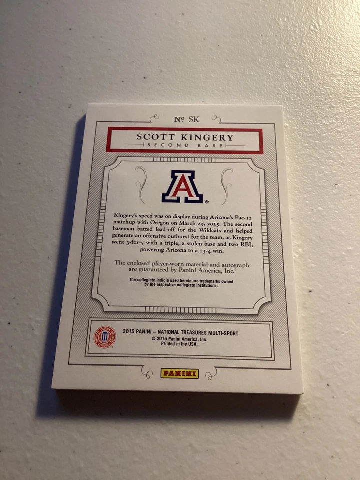 2015 Panini NT Scott Kingery #SK /20 Patch Auto - Image 2 of 2
