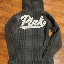 Victoria secret pink polar fleece half zip hoodie pullover sweatshirt size xs