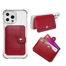 Leather Phone Wallet Stick On Credit Card Holder Cell Phone Minimalist Wallet
